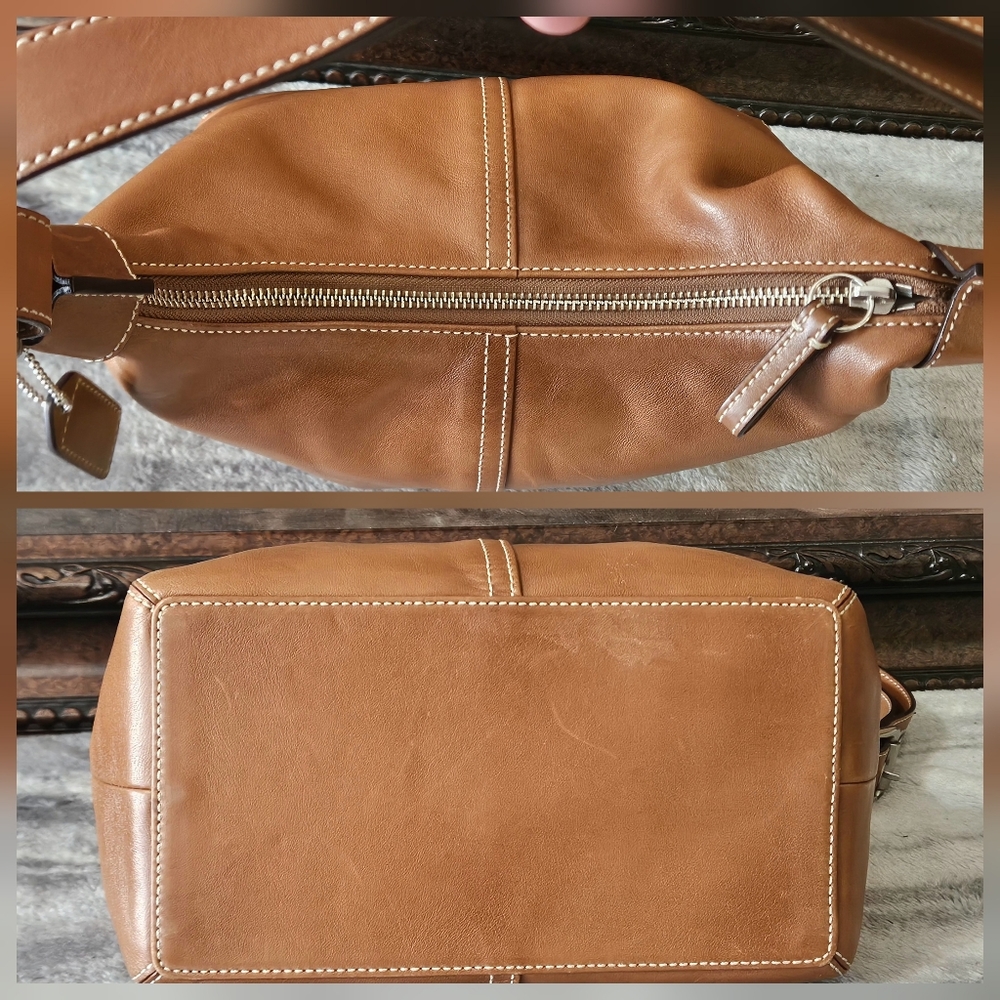 Coach Cognac Leather Shoulder Hobo Bag - Picture 5 of 8